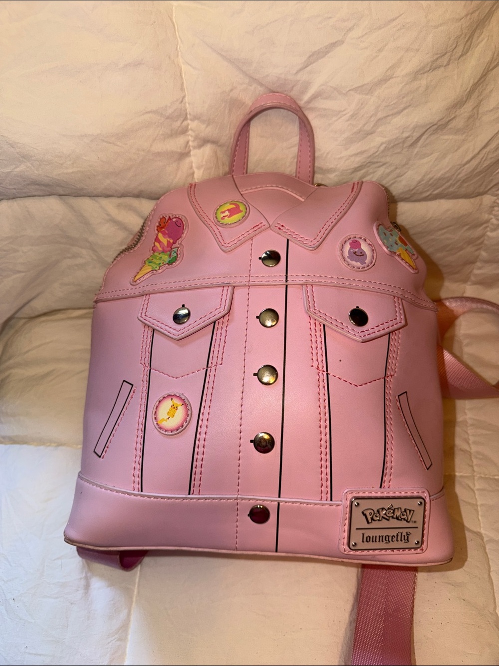 Loungefly Pink Pokémon Jacket-Style Mini Backpack